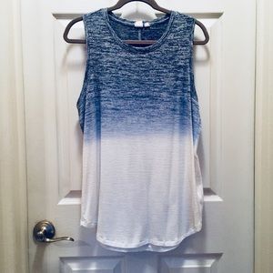 GAP Softspun Knit Sleeveless Blue Ombré Top